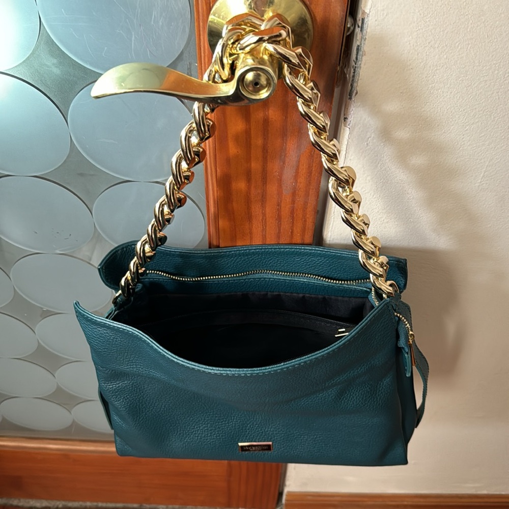 Teal Colored Viola Castellani Italian Leather Han… - image 2